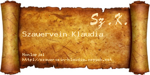 Szauervein Klaudia névjegykártya
