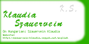 klaudia szauervein business card
